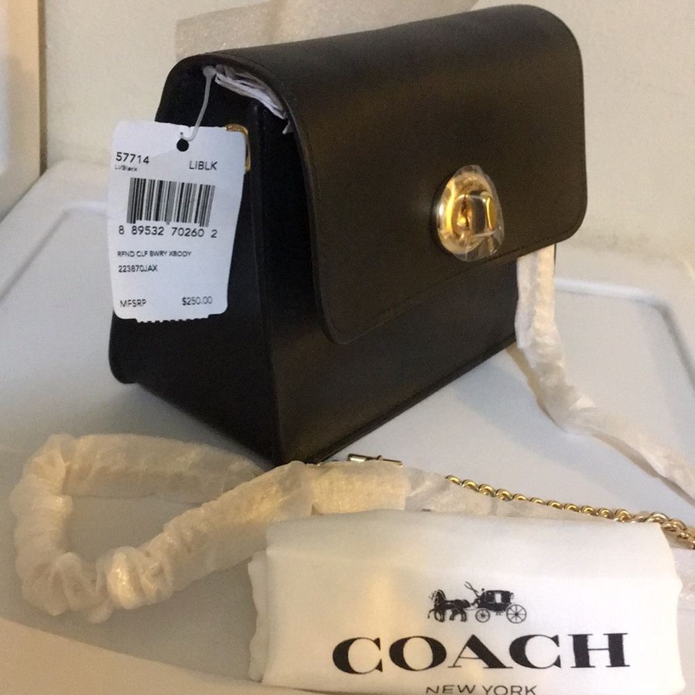 Coach Mini Bowery smooth black leather - Picture 2 of 6